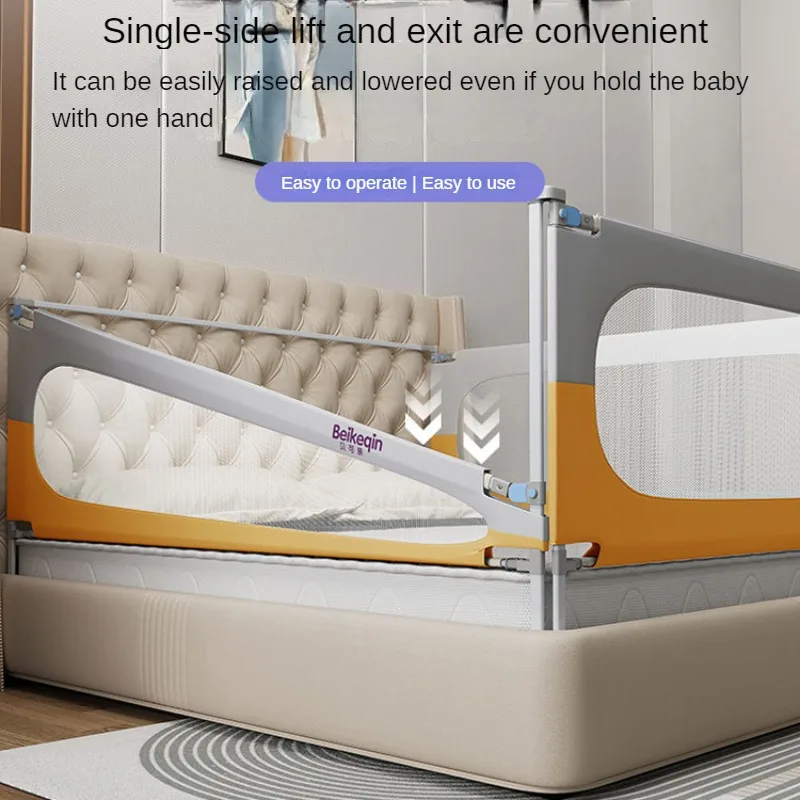 Barandilla de cama para bebé plegable anticaídas - sin instalación