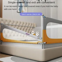 Barandilla de cama para bebé plegable anticaídas - sin instalación