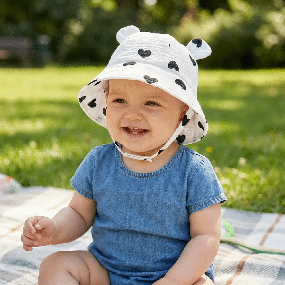 Sombrero de sol unisex de algodón con orejas de conejo ajustable - imagen 3