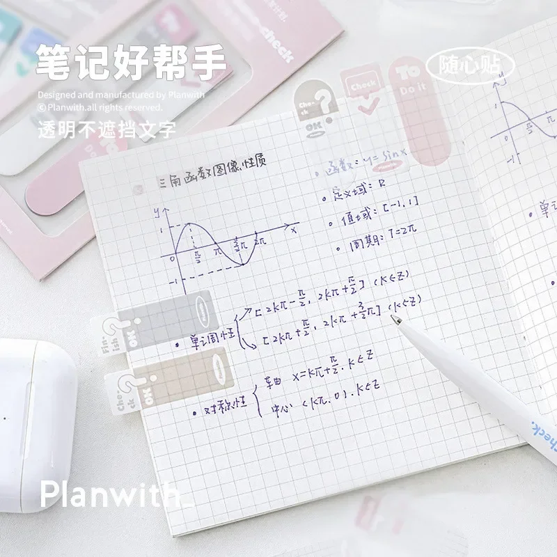 Notas adhesivas – papelería escolar transparente y duradera para clase