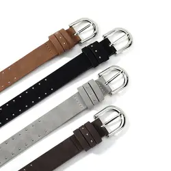 Cinturón de cuero vegano y gamuza con remaches negros punk unisex