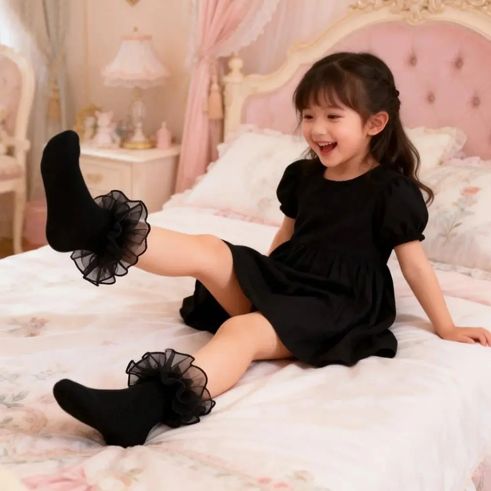 Calcetines altos con volantes estilo princesa para bebé niña - imagen 2