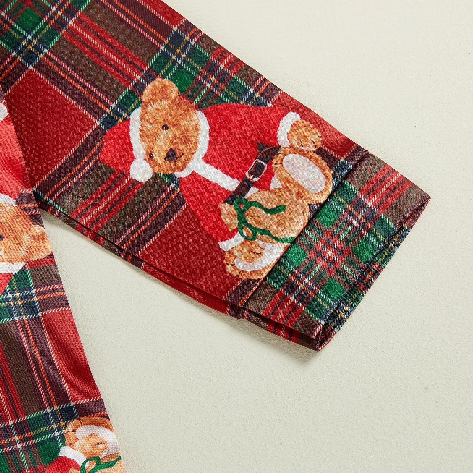 SUNSIOM Pijamas navideñas niño – Conjunto algodón con estampado oso - imagen 5