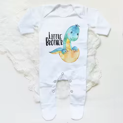 Pijama bebé algodón con estampado de hermano y hermana