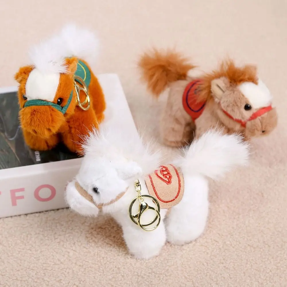 Llavero de peluche de caballo estilo vintage chino, suave - imagen 3
