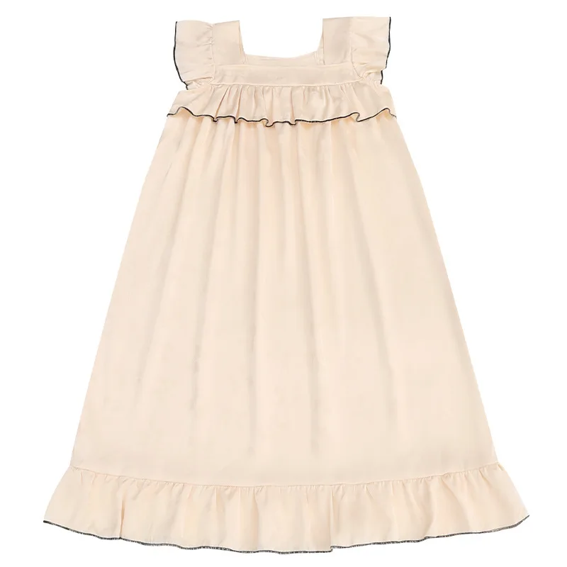 Camisón de encaje princesa para niñas de verano con tirantes finos - imagen 3