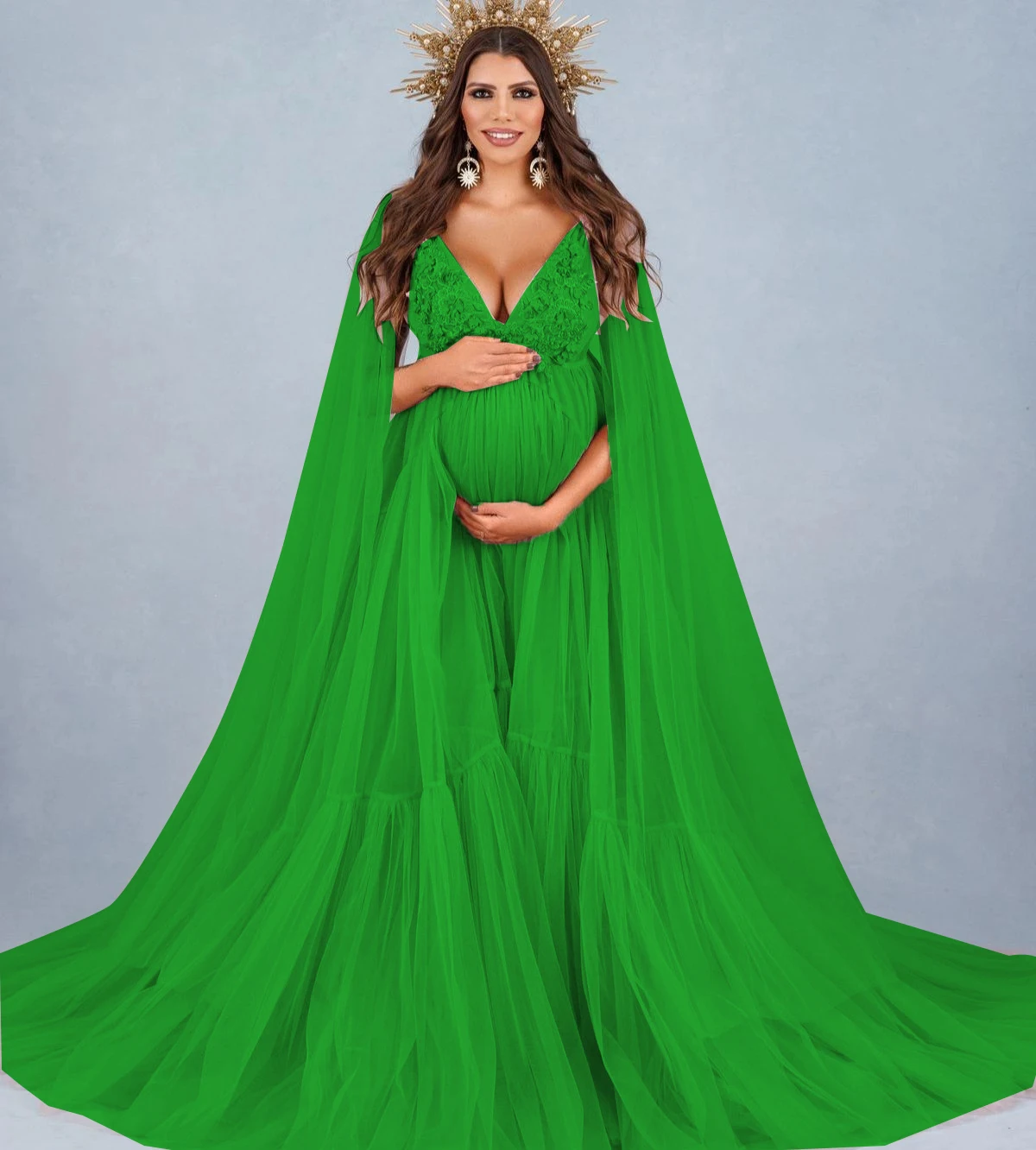 Capa tul vestido embarazo fotos