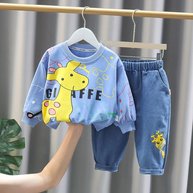 Conjunto de bebé de primavera y otoño con camiseta y pantalón - imagen 3