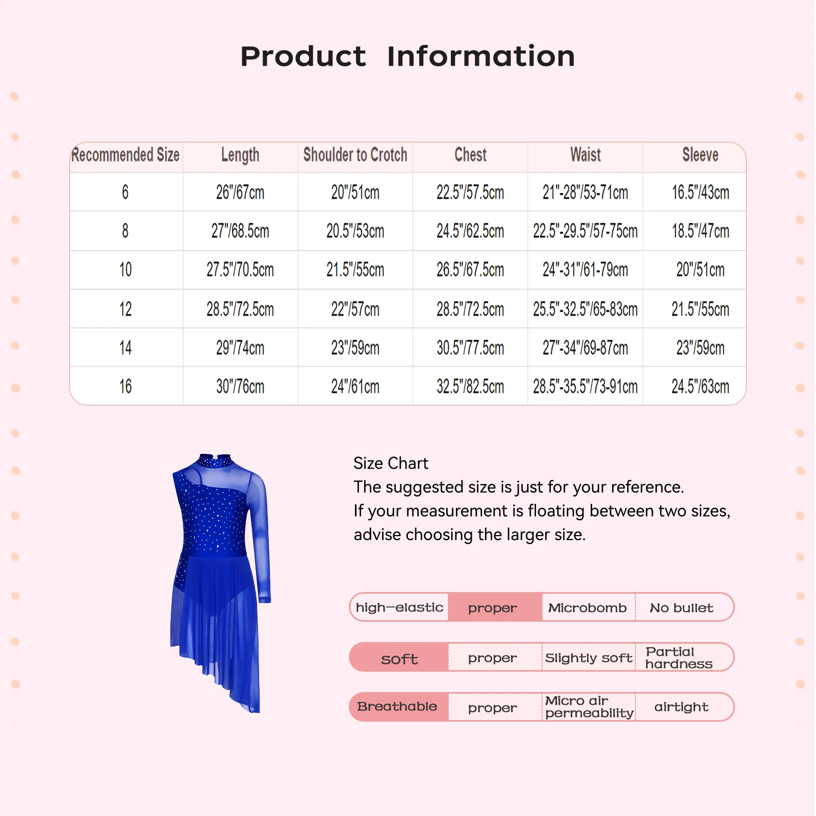 Vestido de ballet moderno para niñas con tul y pedrería brillante - imagen 5