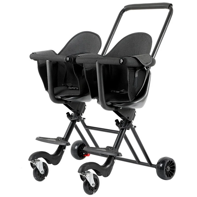 Cochecito doble infantil plegable para niños