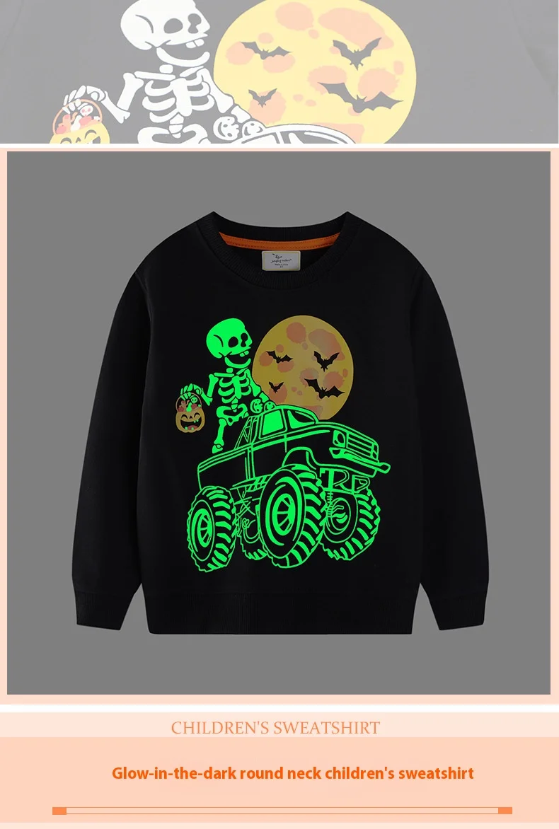 Sudadera infantil Halloween Glow con estilo de manga larga