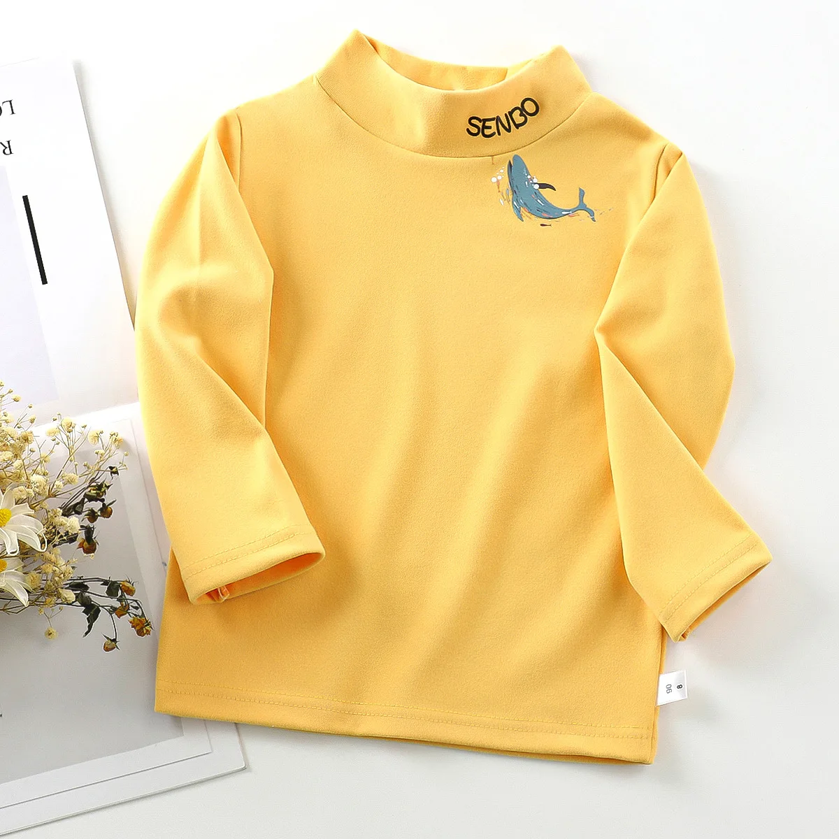 Camiseta de cuello alto para niña de manga larga primavera-otoño - imagen 4