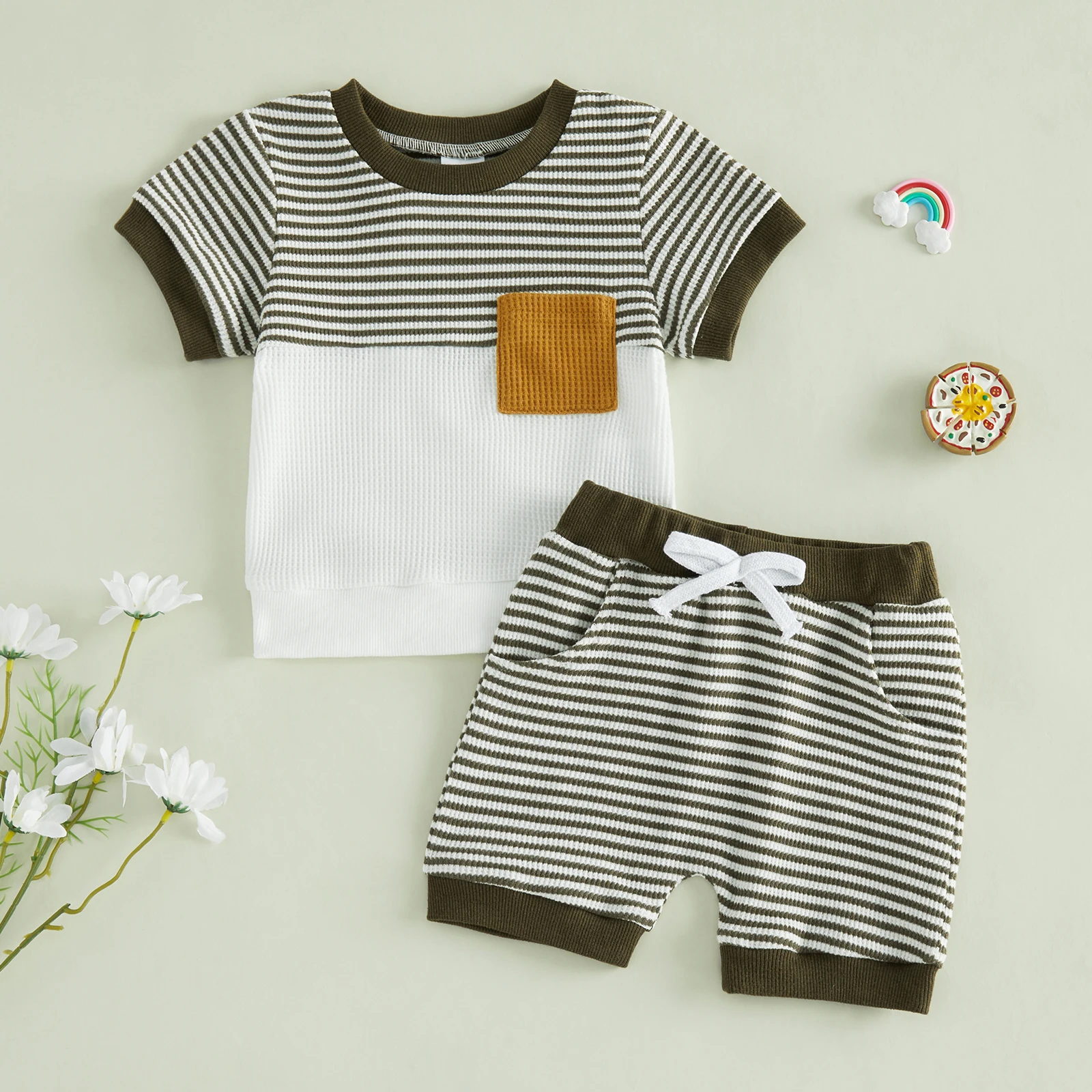 Conjunto de verano para niño: camiseta con bolsillo y pantalón corto - imagen 5