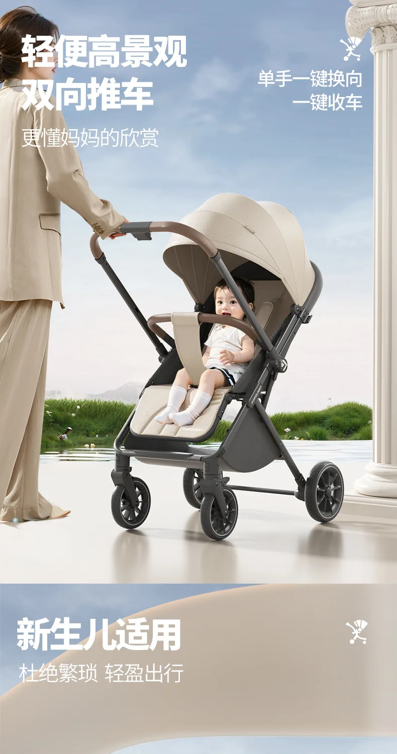 Carrito de bebé bidireccional en posición de paseo