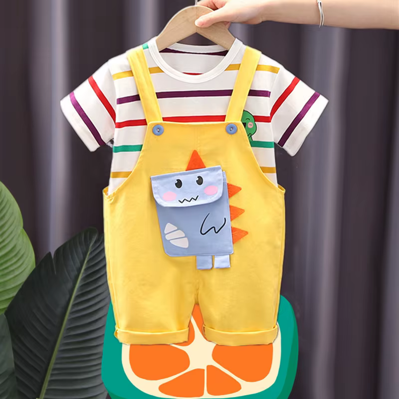 Ropa de verano para bebés en algodón: camiseta y pantalón corto - imagen 2