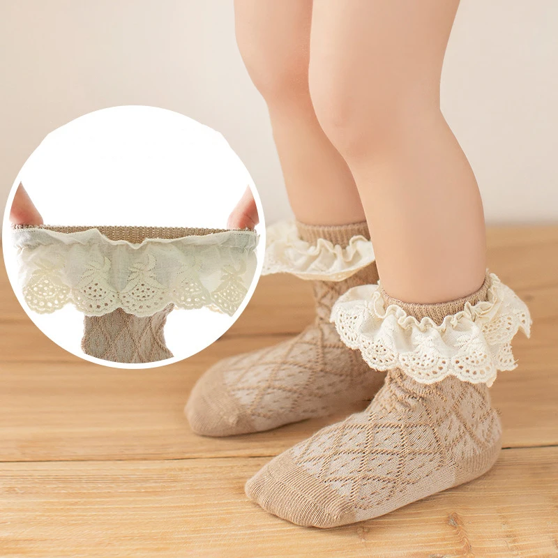Calcetines bebé encaje con volantes – Algodón suave - imagen 2