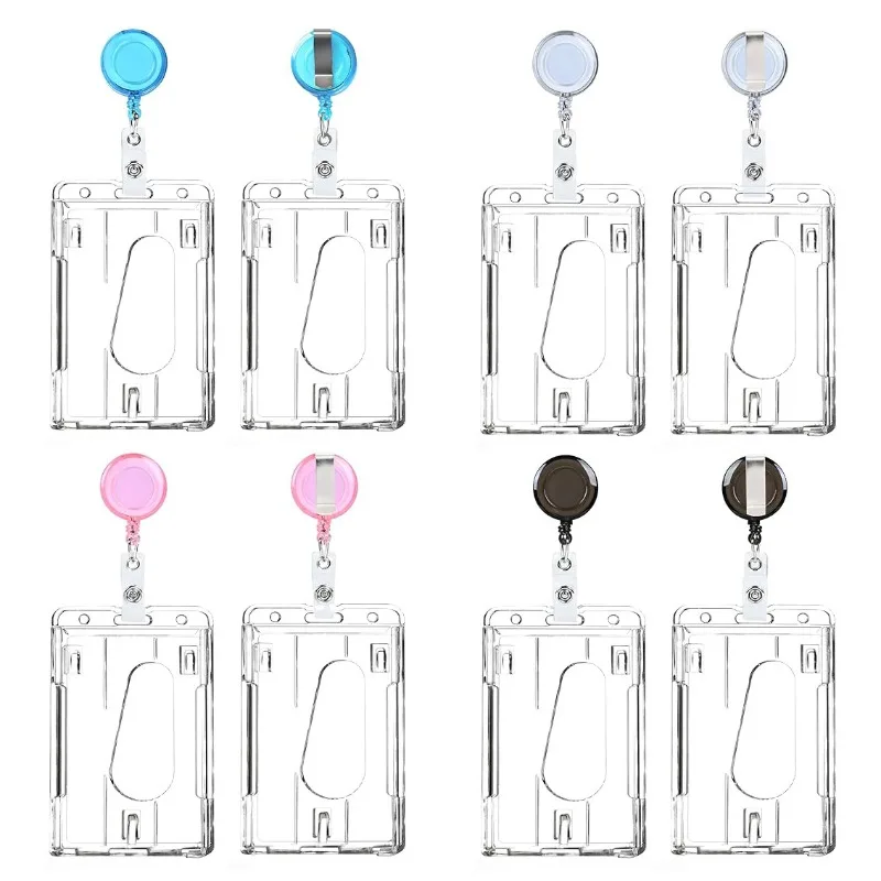 Portatarjetas de identificación con carrete retráctil transparente - imagen 3