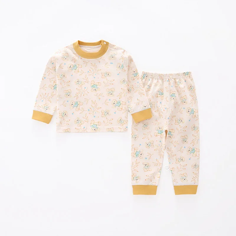 Pijamas infantiles con dibujos animados de algodón suave