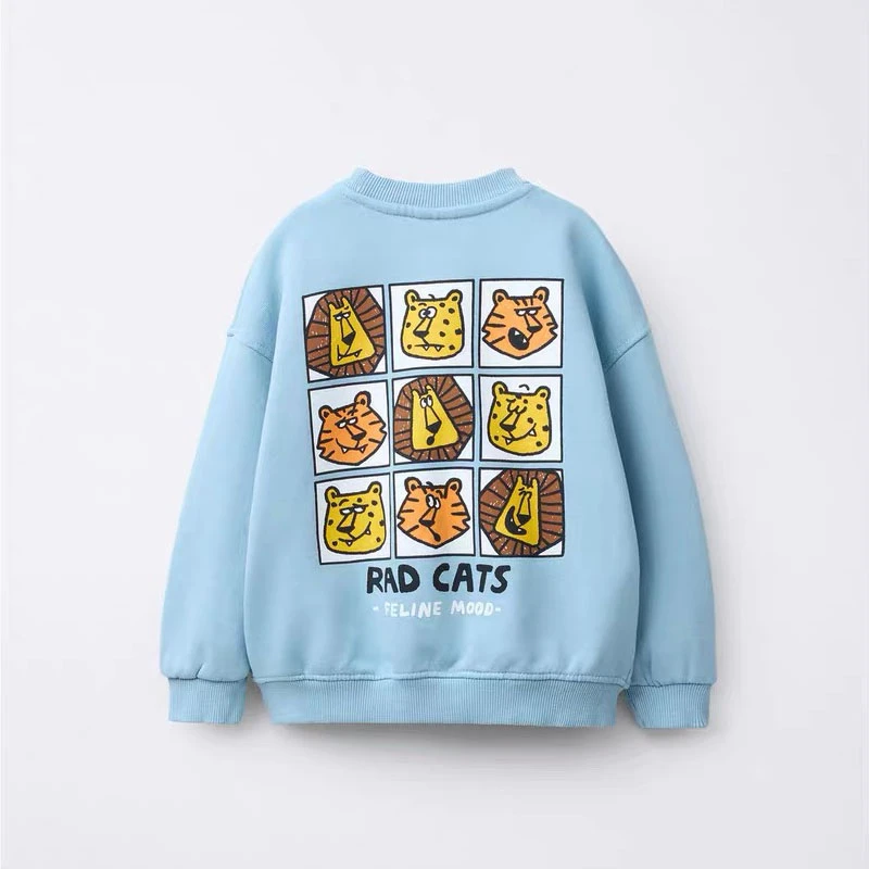 Sudadera negra infantil de otoño con estampado de manga larga - imagen 5