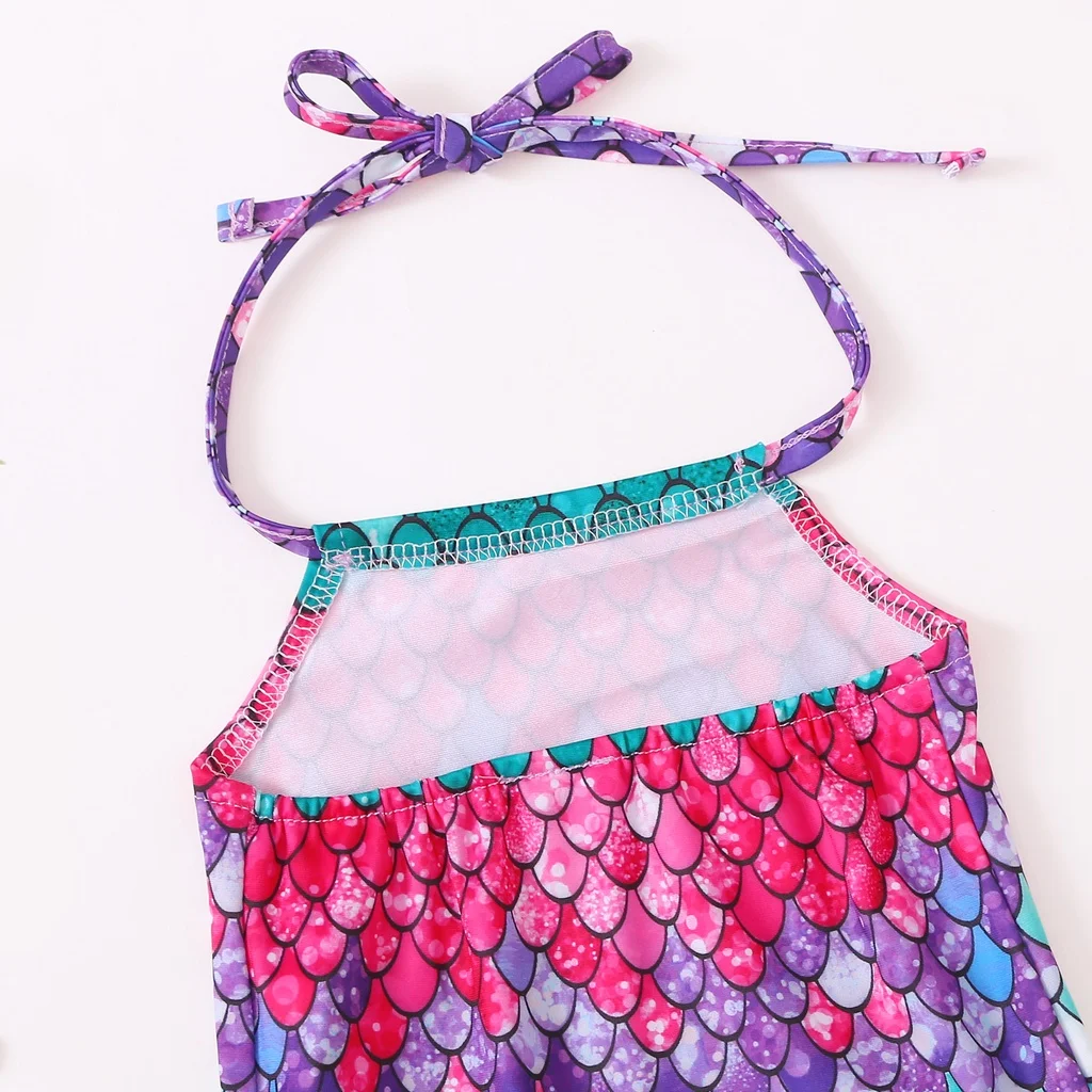 Bañador sirena infantil para bebé – Traje playero suave con diadema - imagen 2