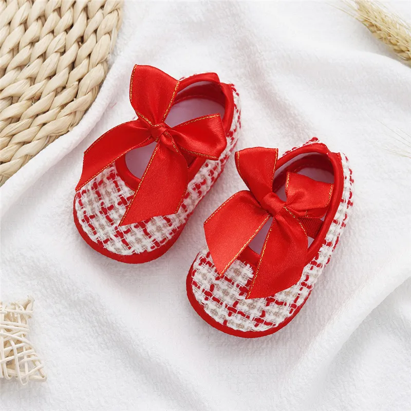 Zapatos de bebé planos antideslizantes con lazo para niñas - imagen 3