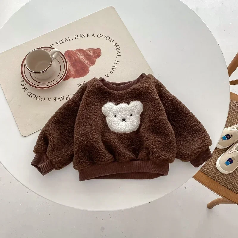 Sudadera de terciopelo infantil de invierno de manga larga - imagen 3