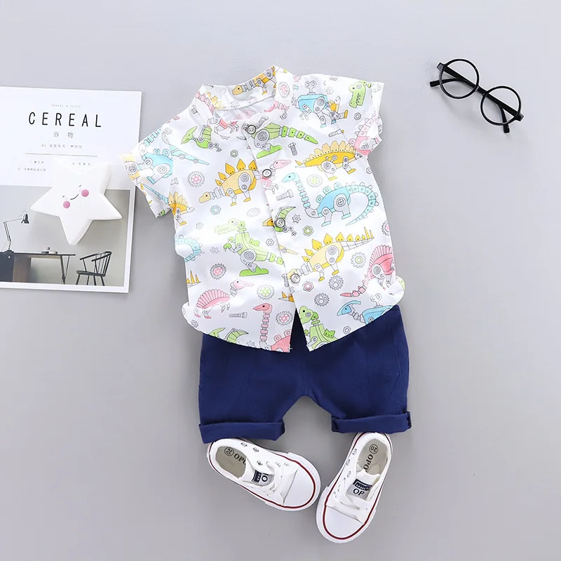 Conjunto verano bebé: camiseta estampada y shorts de algodón