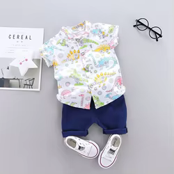 Conjunto verano bebé: camiseta estampada y shorts de algodón