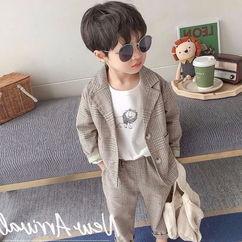MILANCEL traje a cuadros de primavera para niños – conjunto - imagen 2