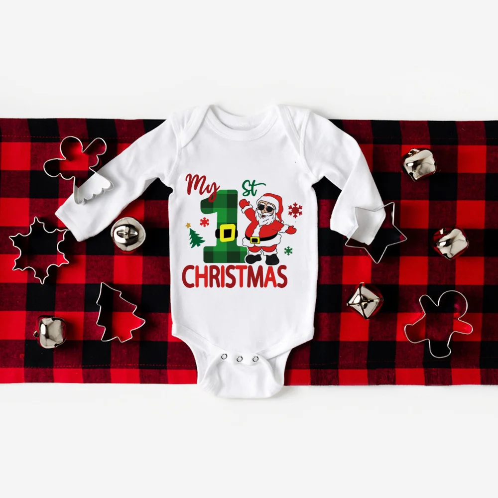 Pelele manga larga primera Navidad con estampado de ciervos - imagen 3