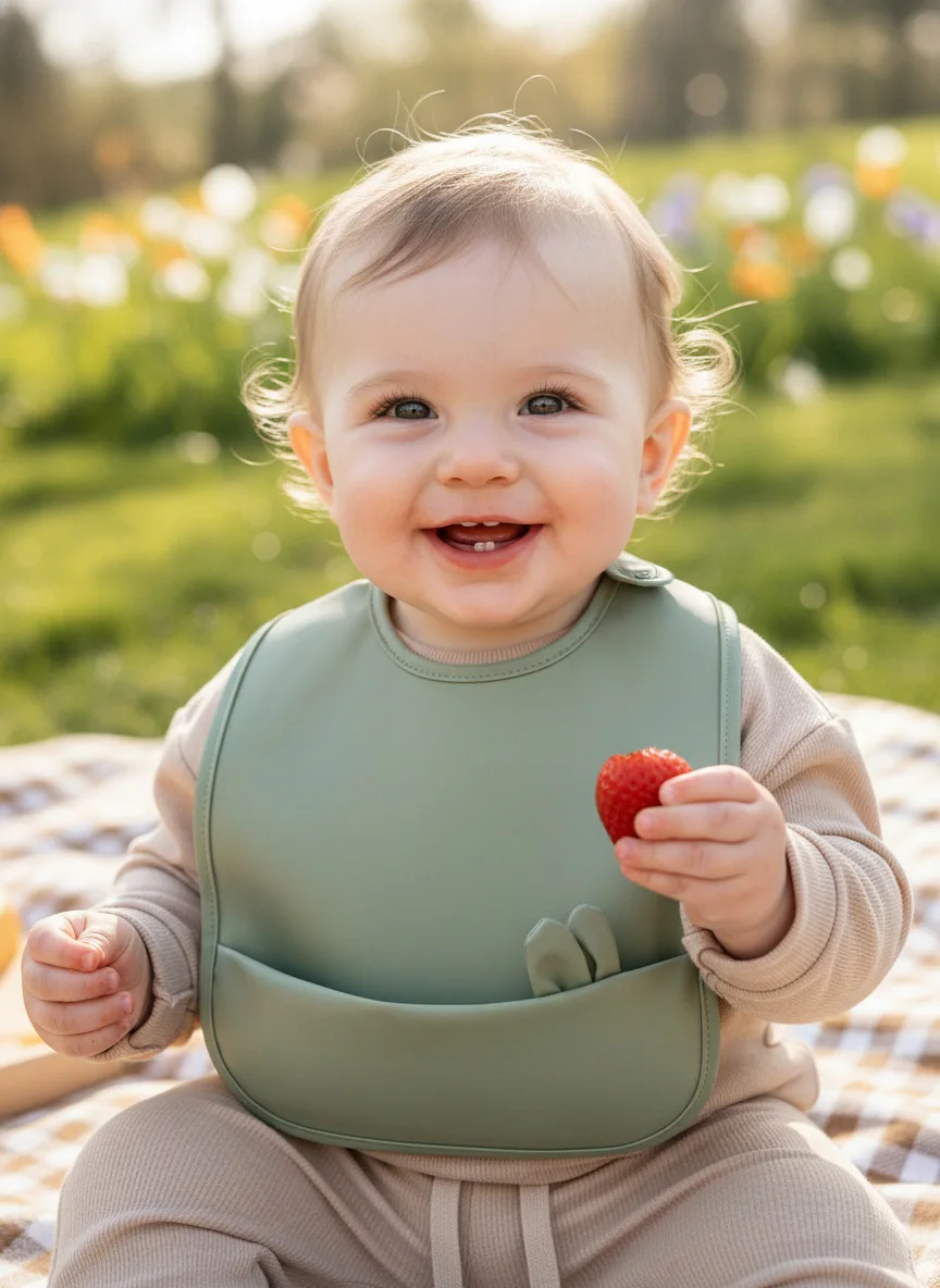 Babero impermeable para bebé con dibujos animados