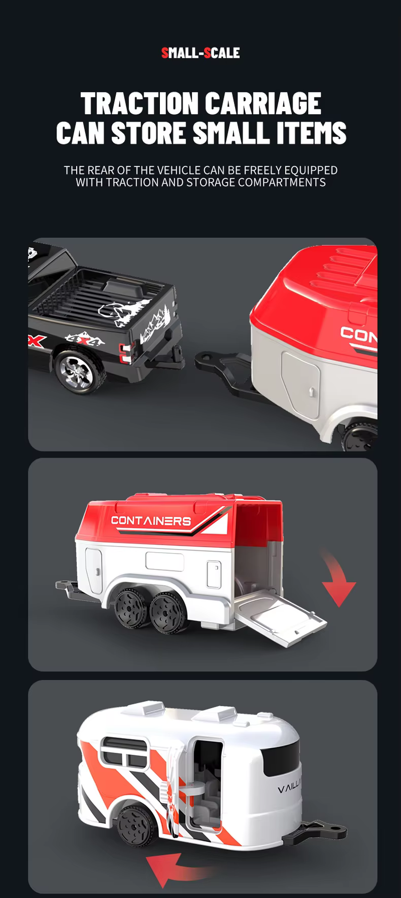 Mini coche RC compacto a escala 1/64