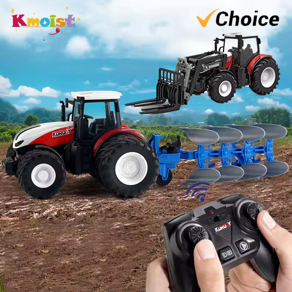 Tractor de granja a control remoto con remolque 2.4G para niños - imagen 4