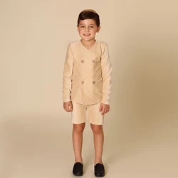 Conjunto familiar de pana floral para niños