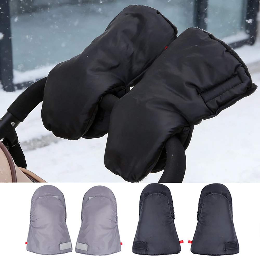 Guantes de lana de cordero acolchados para cochecito de bebé - imagen 4