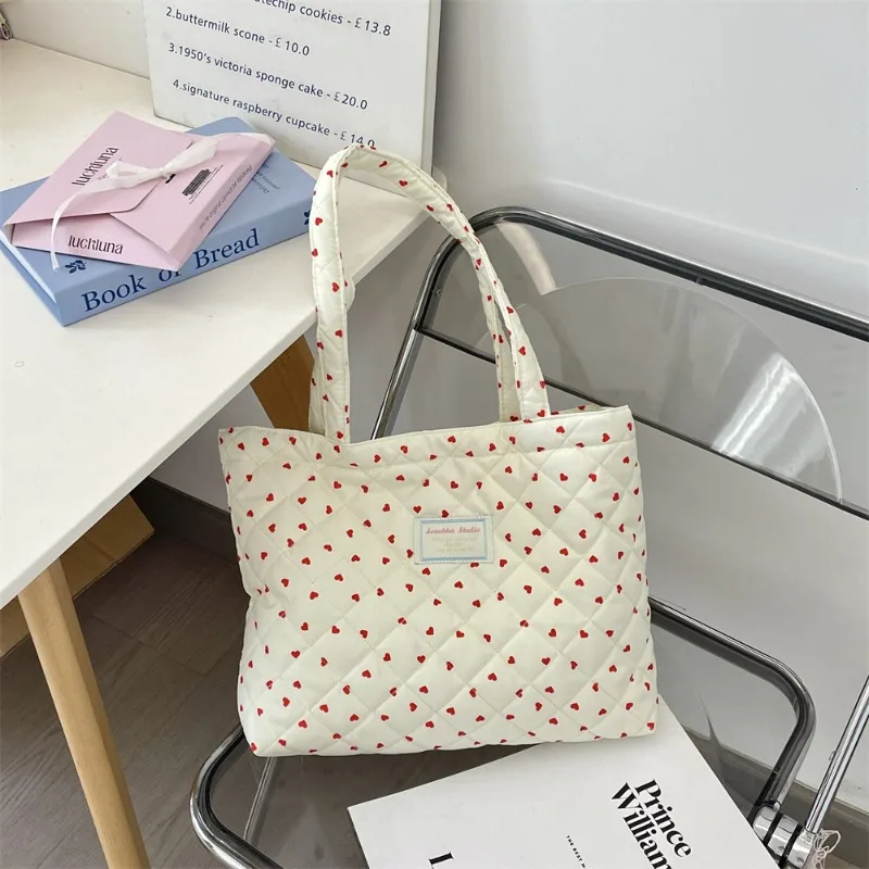 Bolso de pañales acolchado de rejilla corazón otoñal para mamá - imagen 2