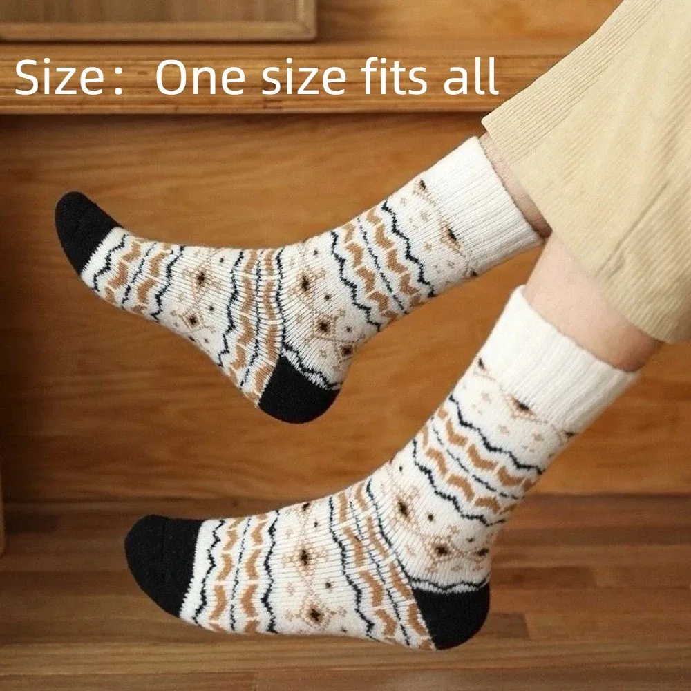 Calcetines térmicos de lana a media pantorrilla invierno retro - imagen 4
