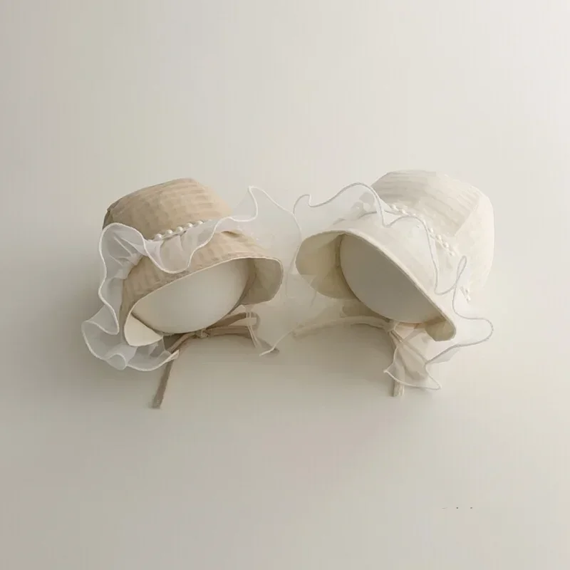 Gorro de princesa encaje perlas estilo antiguo para bebé niña 0-2 años