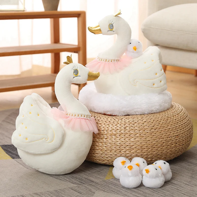 Peluche cisne familiar realista con nido, regalo reconfortante - imagen 4