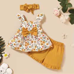 Conjunto bebé niña top tirantes floral y pantalón corto