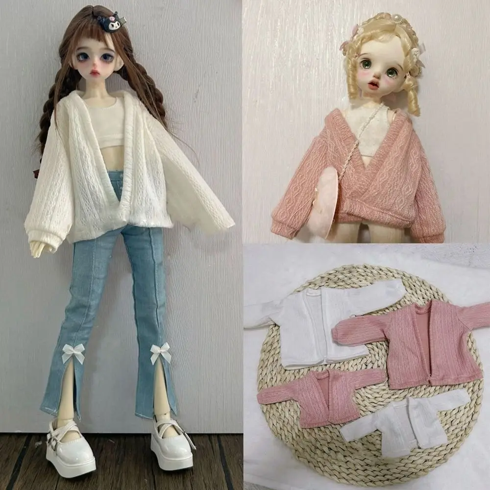 Cardigan de punto con estilo suéter para mini muñecas