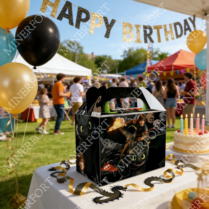 Caja de dulces de papel Cómo entrenar a tu dragón para fiestas - imagen 2