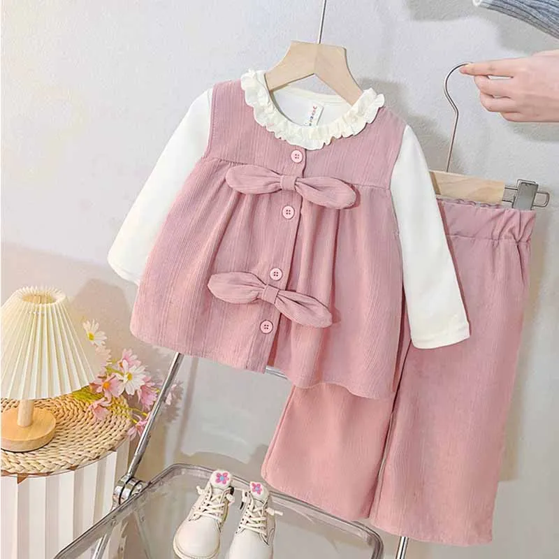 Conjunto de primavera para niña – manga larga con chaqueta suave - imagen 2
