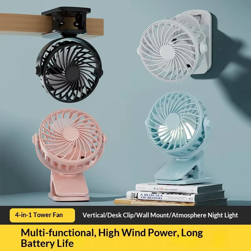 Ventilador para cochecito de bebé colgante silencioso con clip - imagen 4