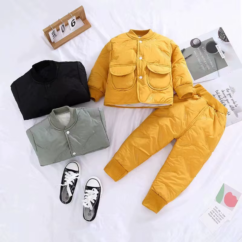 Conjunto invierno felpa gruesa con cuello alto para niños - imagen 4
