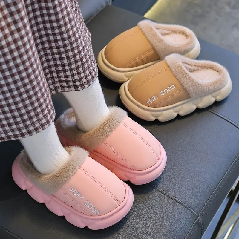 Zapatillas antideslizantes impermeables infantiles de felpa cálida - imagen 5