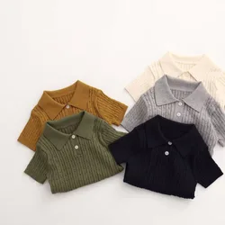 Polo de punto manga corta algodón suave para niños