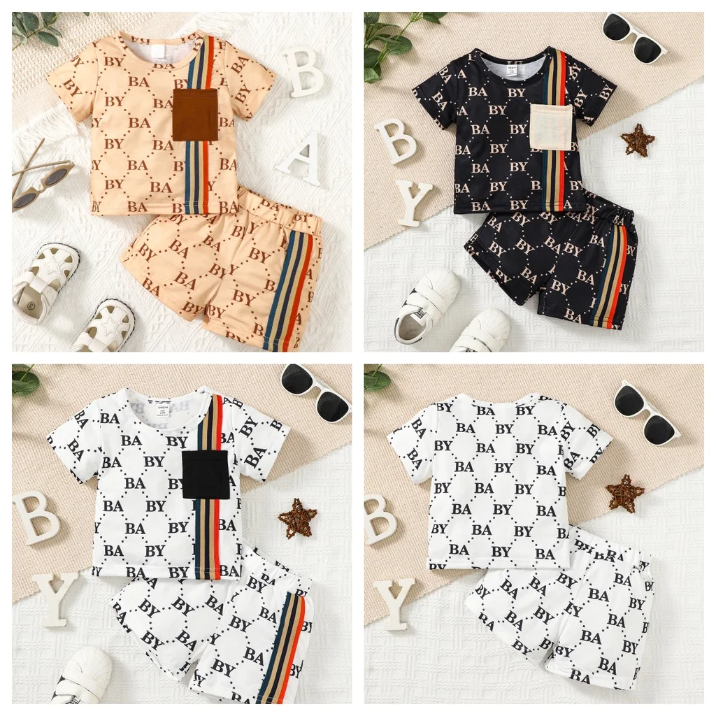 Conjunto bebé 2 piezas 0-3 años: camiseta con letras y pantalón corto