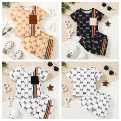 Conjunto bebé 2 piezas 0-3 años: camiseta con letras y pantalón corto