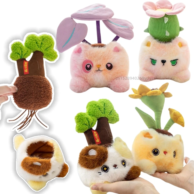 Peluche suave gato con forma de cactus para niños - imagen 3